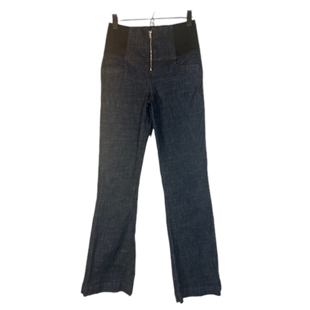 2.1 Denim Blue Flared Bell Bottom Stretch Sides Denim Jeans Women Sz 27